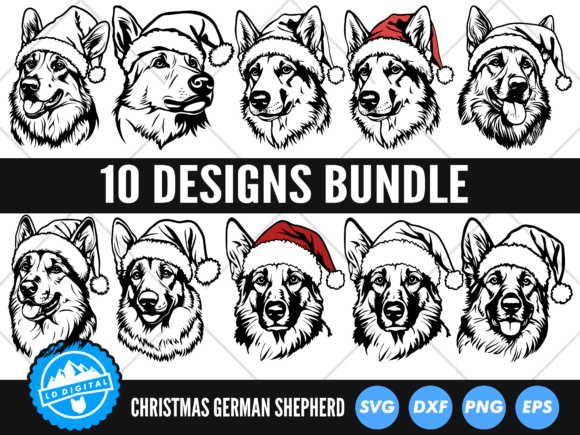 Christmas German Shepherd SVG: Design Review