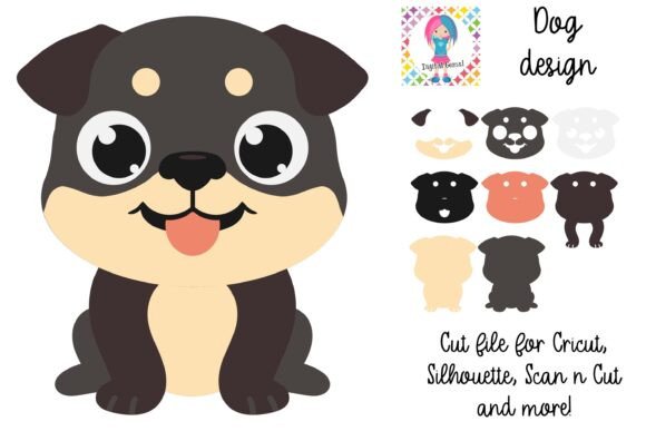 Dog SVG Animal Paper Craft Design. Review for Embroidery