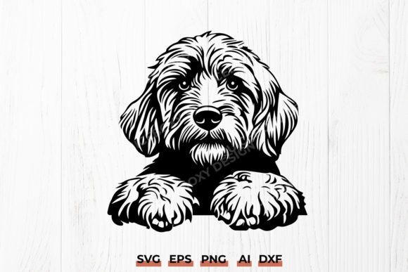 Goldendoodle Peeking Dog SVG Cut File Review