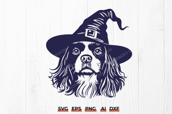 Halloween Witch Dog SVG Cavalier King