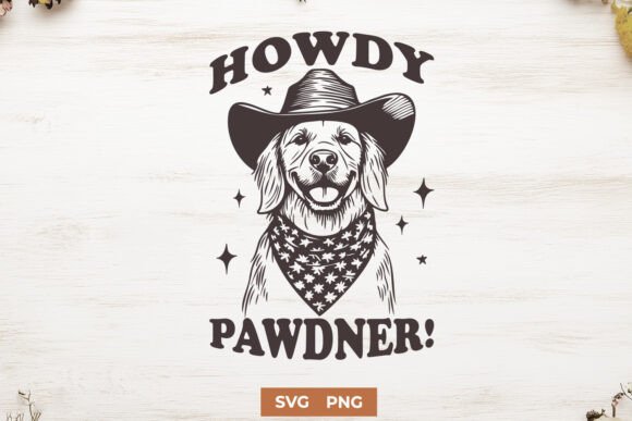 Howdy Pawdner Cowboy Dog SVG PNG